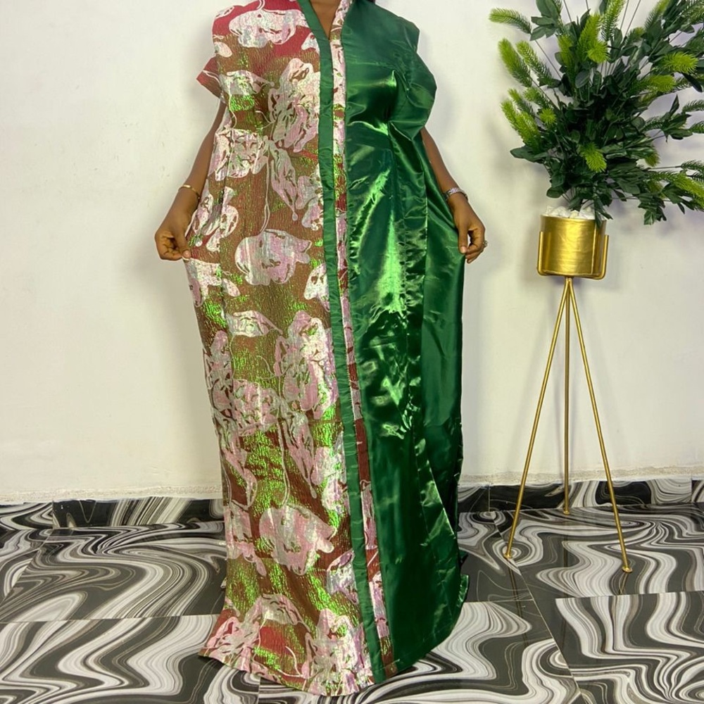 Eid Luxury Mikado Brocade Boubou Dress African Woman Gown Wedding Bubu Kaftan OS